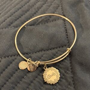 Silver 'Bride' Charm Bangle Bracelet